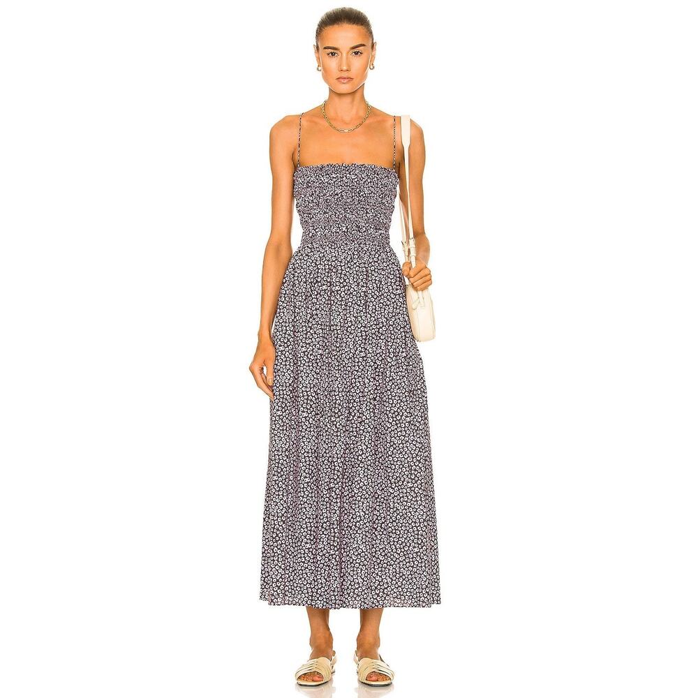 Matteau Shirred Bodice Maxi Dress In Amethyst Wildflower - 1